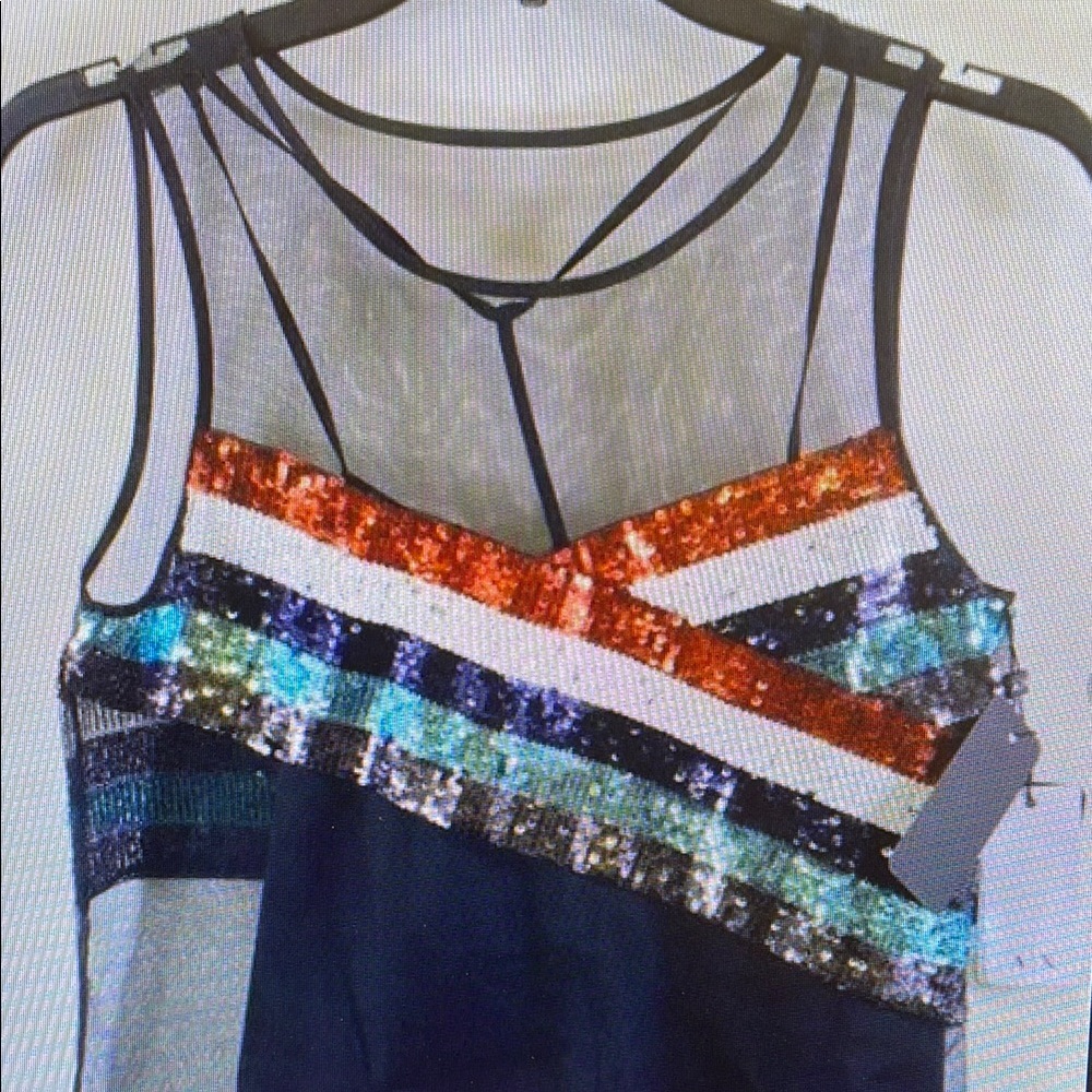 Multicolor Sequin Sheer Top